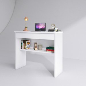 Mesinha Branca Home Office Trabalho Estudo Computador Notebook 1 Gaveta Ajl Store Mesa de Estudo