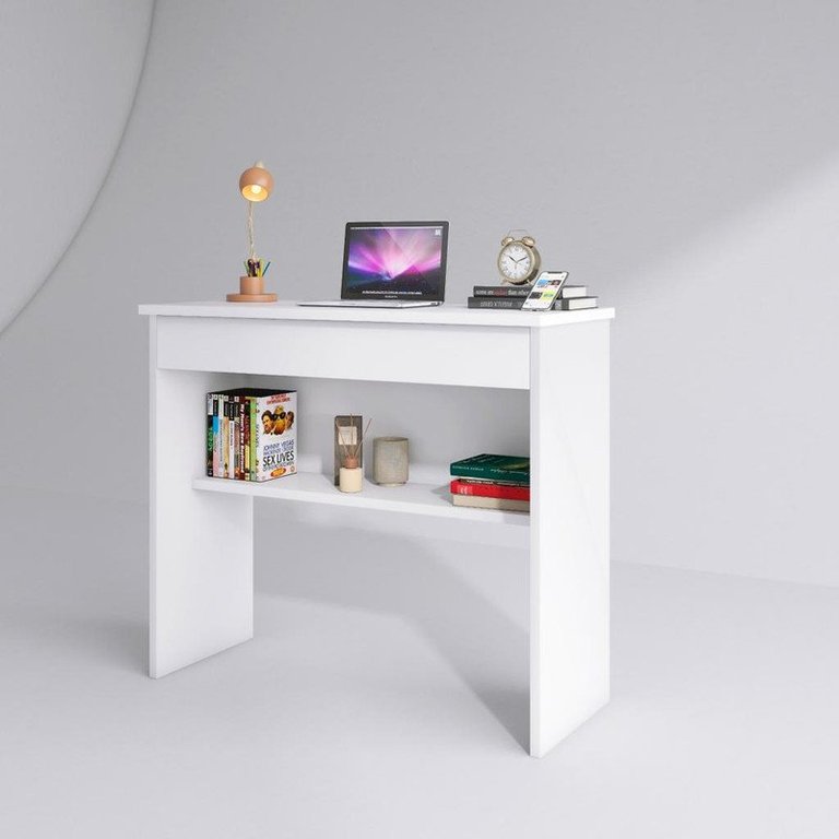 Mesinha Branca Home Office Trabalho Estudo Computador Notebook 1 Gaveta Ajl Store Mesa de Estudo