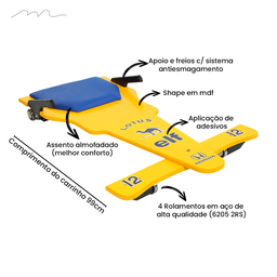Carrinho de Rolimã F1 Lotus Amarelo em MDF - 5