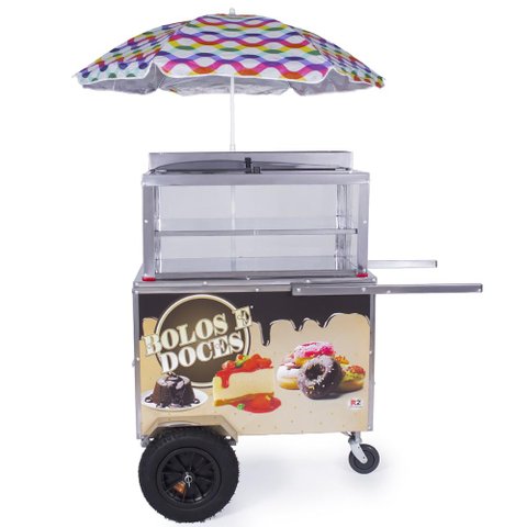Carrinho Expositor R2 em Inox para Doces e Bolos Gourmet 1242