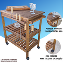 Ver imagem 6 de Carrinho Auxiliar de Madeira para Churrasco Gourmet Presente Pai