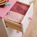 Ver imagem 6 de Cômoda Madeira Grande 5 Gavetas Rondo Branco Rosa Idimex