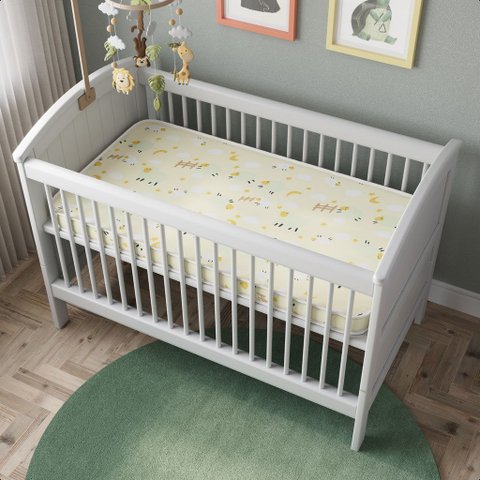 Colchão Baby Berço D18 130x70x7 Bms Estampado Amarelo - Rede Móveis