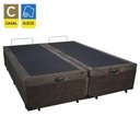 Ver imagem 2 de Cama Box Baú Casal Bipartido Suede Marrom Emth 138x188x40