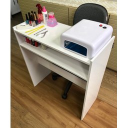 Mesa Manicure Base p/ Esmaltes Organizador Salão de Beleza ClickForte Branco - 16