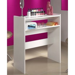 Mesa Manicure Base p/ Esmaltes Organizador Salão de Beleza ClickForte Branco - 5