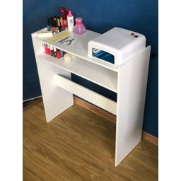 Mesa Manicure Base p/ Esmaltes Organizador Salão de Beleza ClickForte Branco - 17