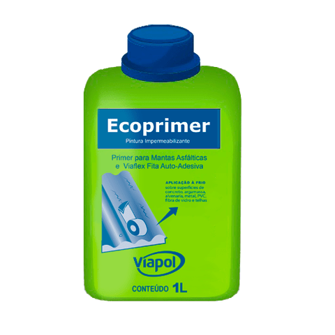 Primer Para Manta Asfáltica Viapol Ecoprimer Preto 1L Preto