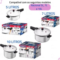 Kit Borracha Panela de Pressão Nacional 5l / 7l / 10l Peso e Válvulas - 5