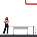 Ver imagem 3 de Mesa de Reunião 200cm para Escritório com Pés Tubulares em Aço Linha P15