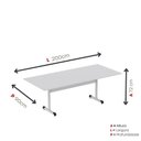 Ver imagem 2 de Mesa de Reunião 200cm para Escritório com Pés Tubulares em Aço Linha P15
