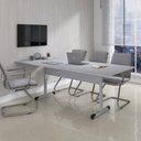 Ver imagem 5 de Mesa de Reunião 200cm para Escritório com Pés Tubulares em Aço Linha P15