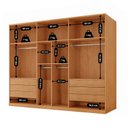 Ver imagem 5 de Guarda-Roupa Casal MDF com 6 Portas e 6 Gavetas Vision Reflecta Marrom/Marrome/Off White