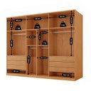 Ver imagem 5 de Guarda-Roupa Casal MDF com 6 Portas e 6 Gavetas Vision Reflecta Marrom/Marrome/Off White