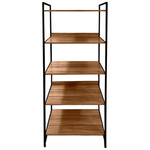 Estante Escritório sem Portas Estilo Industrial Amadeirado 175x87 Nogal Realme Guarda Roupa Roupeiro