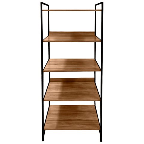Estante Escritório sem Portas Estilo Industrial Amadeirado 175x87 Nogal Realme Guarda Roupa Roupeiro