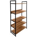 Ver imagem 3 de Estante Escritório sem Portas Estilo Industrial Amadeirado 175x87 Nogal Realme Guarda Roupa Roupeiro
