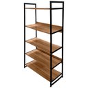 Ver imagem 2 de Estante Escritório sem Portas Estilo Industrial Amadeirado 175x87 Nogal Realme Guarda Roupa Roupeiro