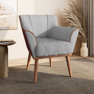 Poltrona Decorativa Dubai em Linho Just Time