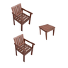 Conjunto de Duas Poltronas e Mesa de Centro para Jardim Varanda em Madeira Maciça - 1