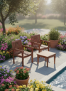 Ver imagem 6 de Poltronas e Mesa de Centro para Jardim Varanda em Madeira Maciça