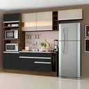 Ver imagem 1 de Armário de Cozinha Completa 290cm Rustic/Preto/Crema Safira Madesa 03