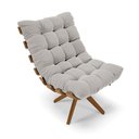 Ver imagem 1 de Poltrona Giratória Costela Veludo Cinza Base Madeira MA25 - D'Rossi