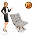 Ver imagem 6 de Poltrona Giratória Costela Veludo Cinza Base Madeira MA25 - D'Rossi