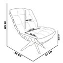 Ver mais imagens de Poltrona Giratória Costela Veludo Cinza Base Madeira MA25 - D'Rossi