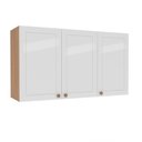 Ver imagem 2 de Armário Aéreo 3 Portas 120 cm Pérola Yescasa Branco/Freijó