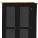 Ver imagem 4 de Cristaleira Rústica de Madeira 2 Portas e 2 Gavetas com Pés Torneados - Preto Laca com Tampo e