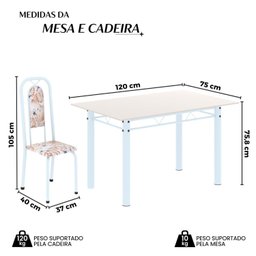 Conjunto Sala de Jantar com 4 Cadeiras Lara - 3