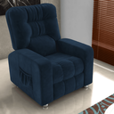 Ver imagem 1 de Poltrona Reclinável Lyon Veludo Maserati Azul 82x140cm com Sistema Zero Wall