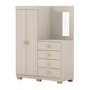 Ver imagem 2 de Cômoda Roupeiro com Espelho 2 Portas 4 Gavetas Cristal - Fendi Fendi