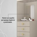 Ver imagem 5 de Cômoda Roupeiro com Espelho 2 Portas 4 Gavetas Cristal - Fendi Fendi