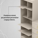 Ver imagem 7 de Cômoda Roupeiro com Espelho 2 Portas 4 Gavetas Cristal - Fendi Fendi