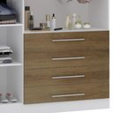 Ver imagem 4 de Guarda Roupa Solteiro 132cm 3 Portas 4 Gavetas Taiga Branco/avelã L01 - Mpozenato