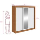 Ver imagem 3 de Guarda Roupa Casal Atlas 3 Portas de Correr com Espelho MDP Amêndoa-Branco-Amêndoa Móveis Lopas
