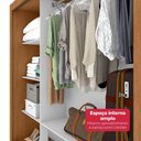 Ver imagem 6 de Guarda Roupa Casal Atlas 3 Portas de Correr com Espelho MDP Amêndoa-Branco-Amêndoa Móveis Lopas