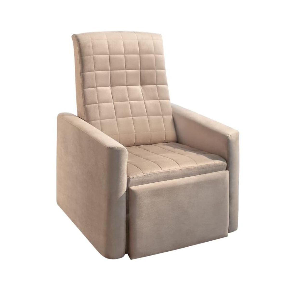 Cadeira do Papai Reclinável Grande Confortável Suede Bege - 5