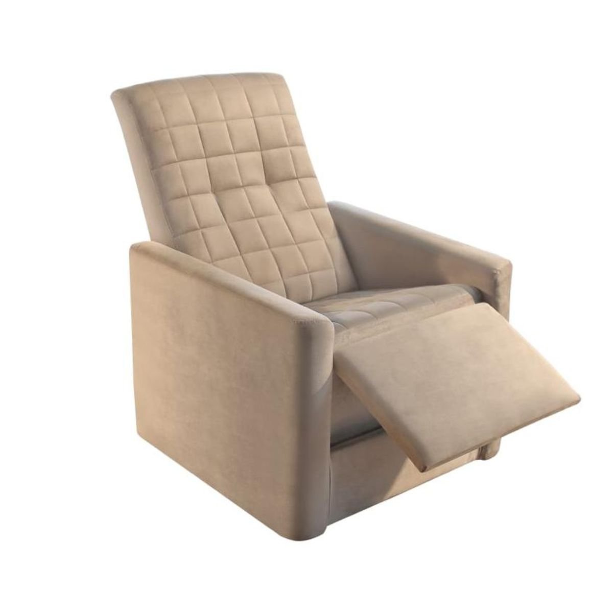 Cadeira do Papai Reclinável Grande Confortável Suede Bege - 2