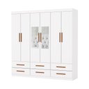 Ver imagem 2 de Guarda Roupa 6 Portas 6 Gavetas e Espelho Unique -grand Line