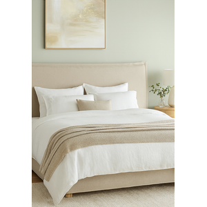 Cabeceira Estofada King Italiana Não É Segredo Linho Cru 195x60