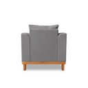 Ver imagem 5 de Poltrona Retro Viena Para Sala de Estar Suede Cinza - Madeira Prima Deccor