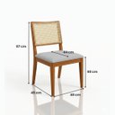 Ver imagem 3 de Kit com 2 Cadeira de Jantar Estofada Madeira Maciça com Tela Sextavada:Linho Cinza/2 Cadeiras
