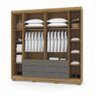 Guarda-roupa 6 portas 6 Gavetas Natural/Cinza -SE Ya - 3