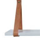 Ver imagem 3 de Prateleira de Parede 120 Cm em Mdf com Alça de Couro Sintético Cor Branco