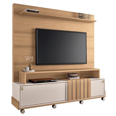 Estante Home Theater Bold Freijó/off White para Tv até 65” - Hb Móveis