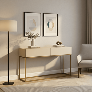 Aparador Eros 110cm com Base Metálica Estilo Industrial Resistente e Moderno para Sala Estar:off Whi