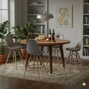 Ver imagem 6 de Kit 4 Banquetas Saarinen Cinza em Polipropileno Base Madeira para Bancada